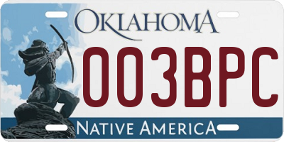 OK license plate 003BPC