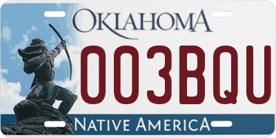 OK license plate 003BQU