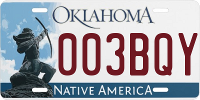 OK license plate 003BQY
