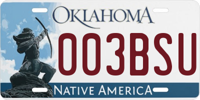 OK license plate 003BSU