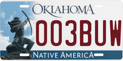OK license plate 003BUW