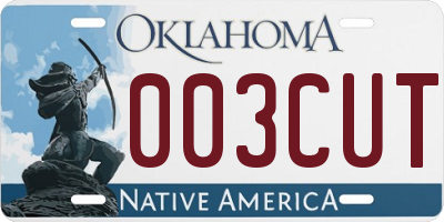 OK license plate 003CUT