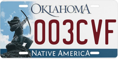 OK license plate 003CVF