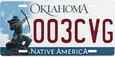 OK license plate 003CVG