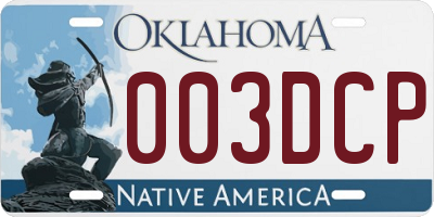 OK license plate 003DCP