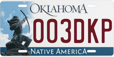 OK license plate 003DKP