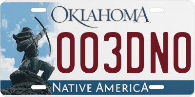 OK license plate 003DNO