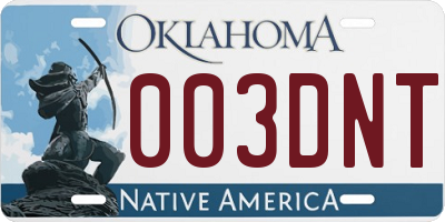 OK license plate 003DNT