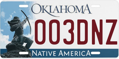 OK license plate 003DNZ