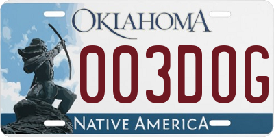 OK license plate 003DOG