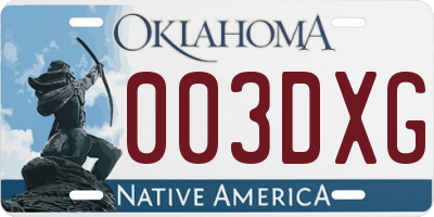 OK license plate 003DXG