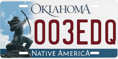 OK license plate 003EDQ