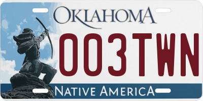 OK license plate 003TWN