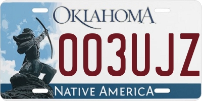 OK license plate 003UJZ