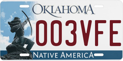 OK license plate 003VFE