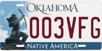 OK license plate 003VFG
