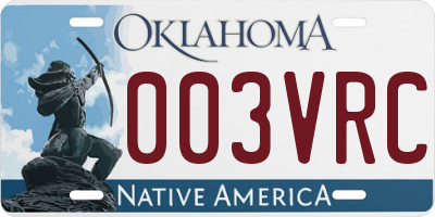 OK license plate 003VRC