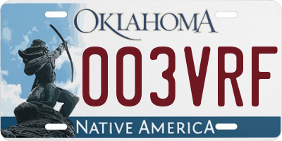 OK license plate 003VRF