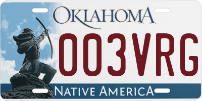 OK license plate 003VRG