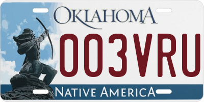 OK license plate 003VRU