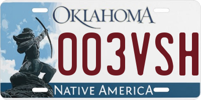 OK license plate 003VSH
