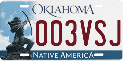 OK license plate 003VSJ