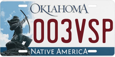 OK license plate 003VSP