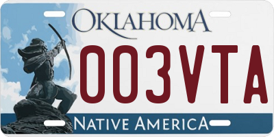 OK license plate 003VTA