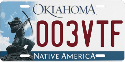 OK license plate 003VTF