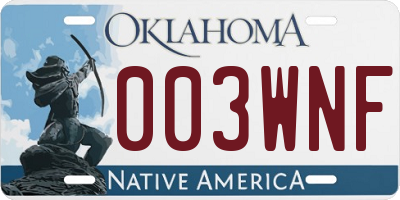 OK license plate 003WNF