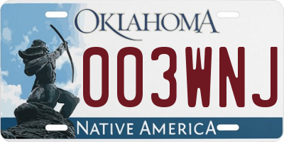 OK license plate 003WNJ