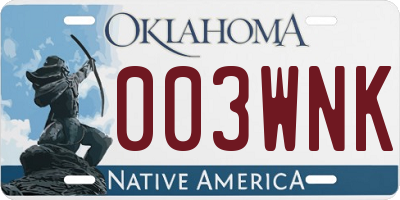 OK license plate 003WNK