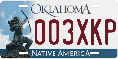 OK license plate 003XKP