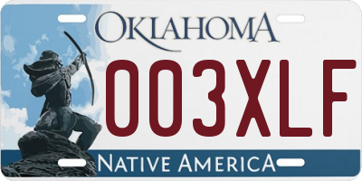 OK license plate 003XLF