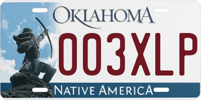 OK license plate 003XLP