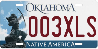 OK license plate 003XLS