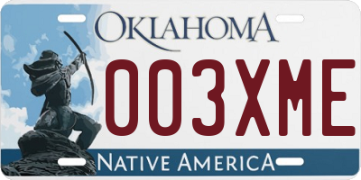 OK license plate 003XME