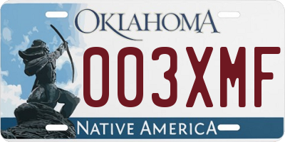 OK license plate 003XMF