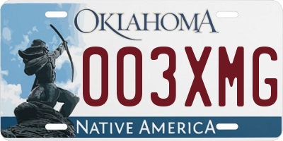 OK license plate 003XMG