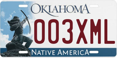 OK license plate 003XML