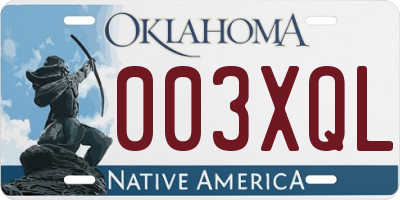 OK license plate 003XQL