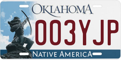 OK license plate 003YJP