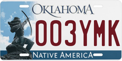 OK license plate 003YMK