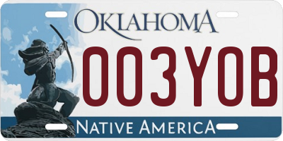 OK license plate 003YOB