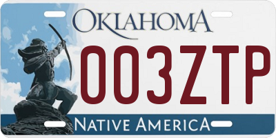 OK license plate 003ZTP