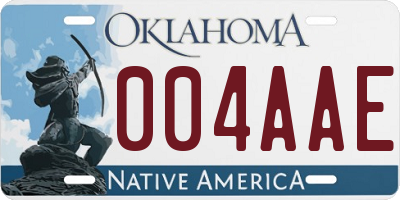 OK license plate 004AAE