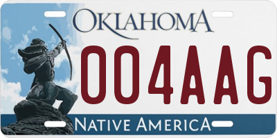 OK license plate 004AAG