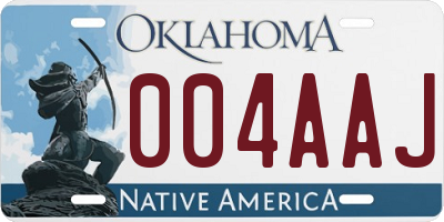 OK license plate 004AAJ