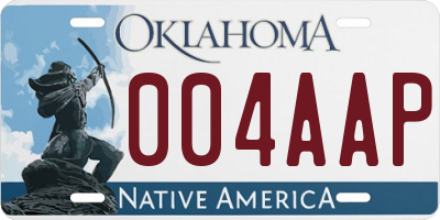 OK license plate 004AAP