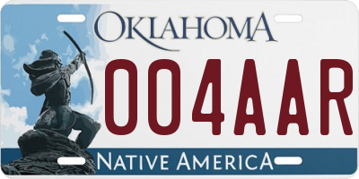 OK license plate 004AAR